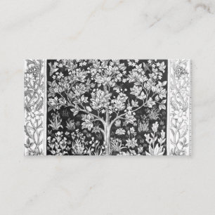 William Morris - Livets träd Black and White Visitkort