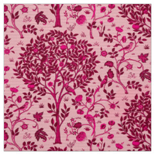 William Morris livets träd, Burgundy och rosor Tyg