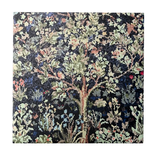 William Morris Livets träd Ceramic Tile Kakelplatta (Framsidan)