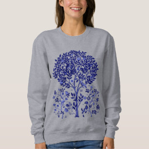 William Morris Livets träd, Cobalt Blue and White T Shirt