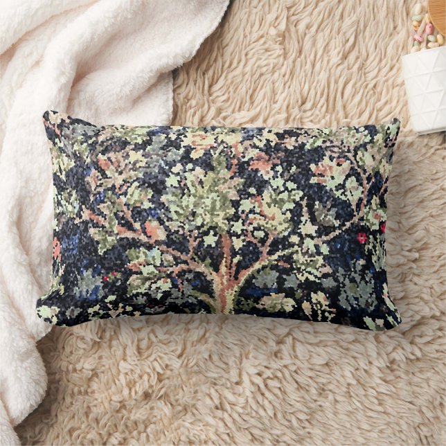 William Morris Livets träd Lumbar Dekorativ kudde (Filt)
