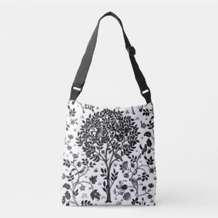 William Morris Livets träd Mönster, Black & White Axelväska