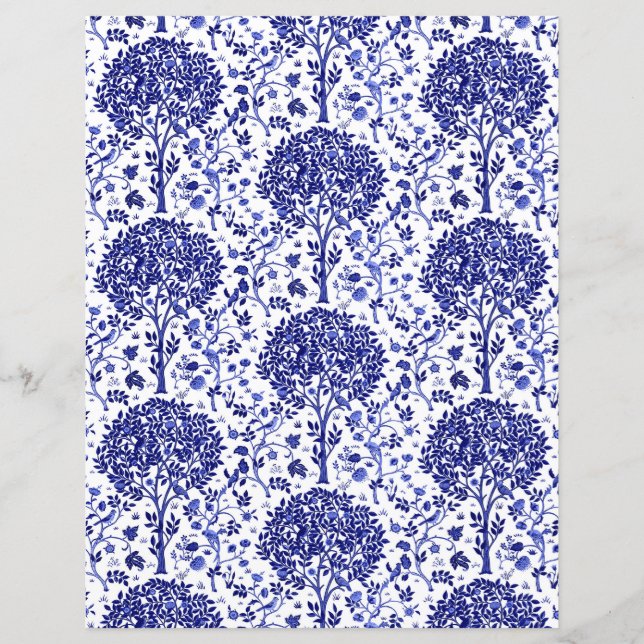 William Morris Livets träd Mönster, Cobalt Blue (Framsida)
