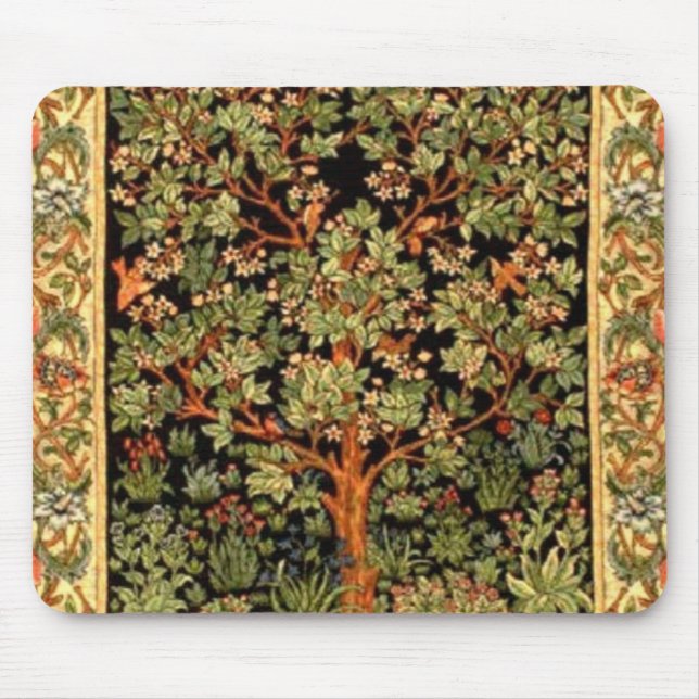 William Morris - Livets träd Mönster Musmatta (Framsidan)