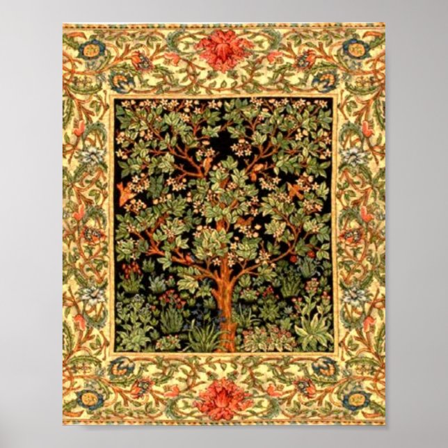 William Morris - Livets träd Mönster Poster (Framsidan)