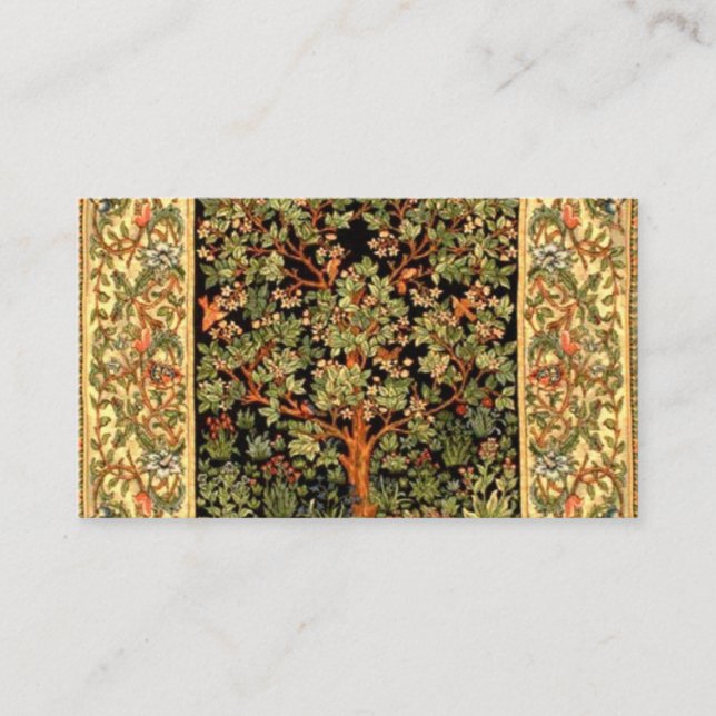William Morris - Livets träd Mönster Visitkort (Framsida)