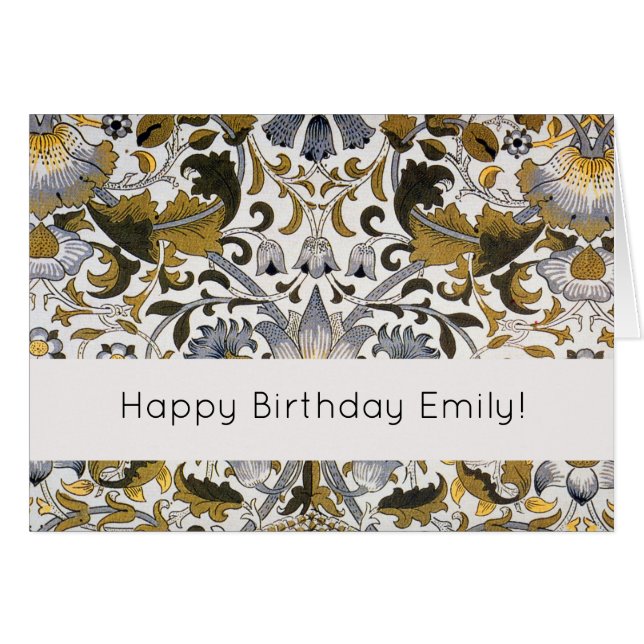 William Morris Lodden blommigt blomma Hälsningskort (Framsidan Horizontal)