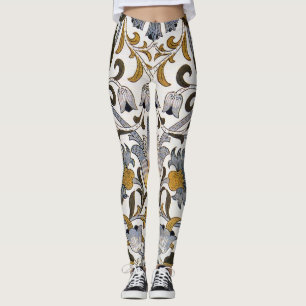 William Morris Lodden blommigt blomma Leggings