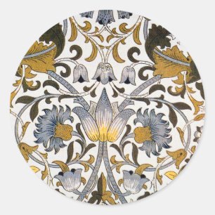 William Morris Lodden blommigt blomma Runt Klistermärke