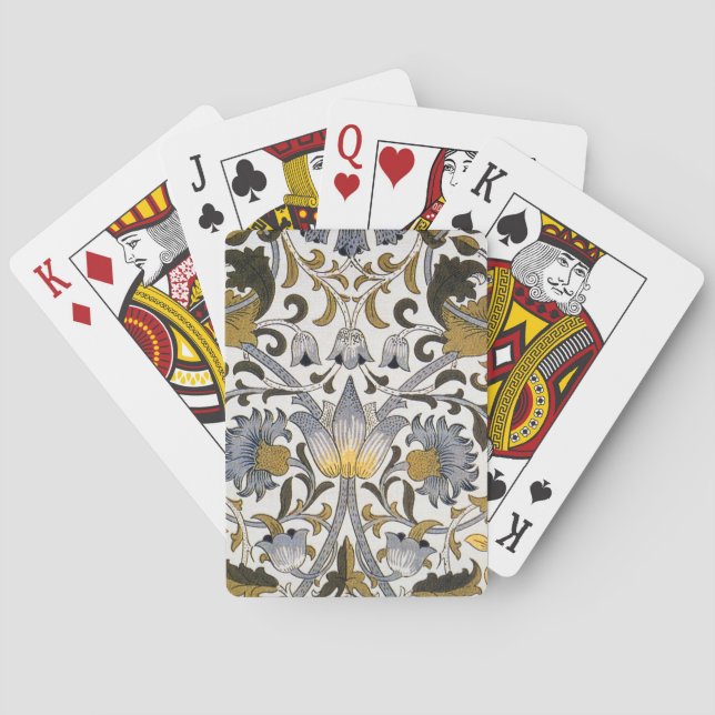 William Morris Lodden Blommönster: Blå Guld  Casinokort (Baksidan)