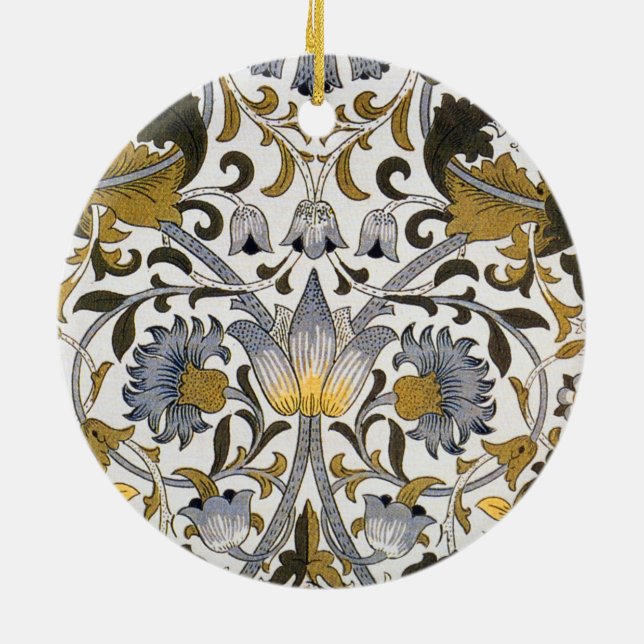 William Morris Lodden Blommönster: Blå Guld  Julgransprydnad Keramik (Baksidan)