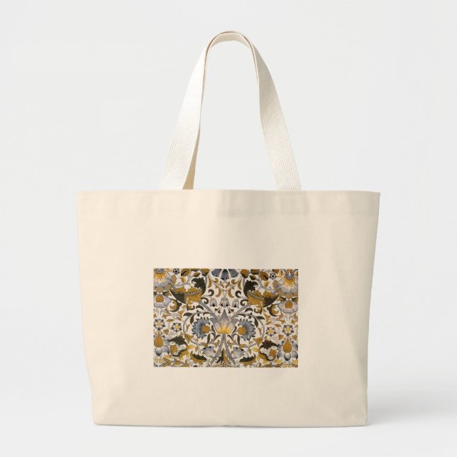 William Morris Lodden Blommönster: Blå Guld  Jumbo Tygkasse (Framsidan)
