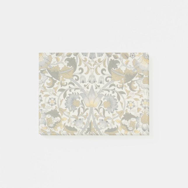 William Morris Lodden Blommönster: Blå Guld  Post-it Block (Framsida)