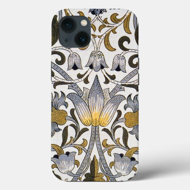 William Morris Lodden Blommönster: Blått Guld  (Baksida)