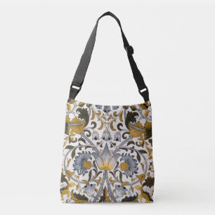William Morris Lodden Blommönster: Blått Guld Axelväska
