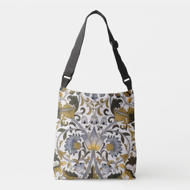 William Morris Lodden Blommönster: Blått Guld  Axelväska (Framsida)