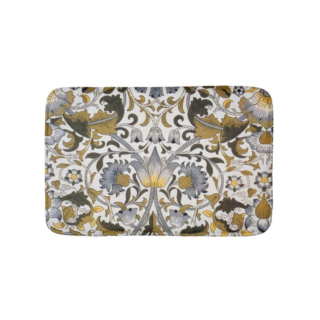 William Morris Lodden Blommönster: Blått Guld  Badrumsmatta (Framsidan)