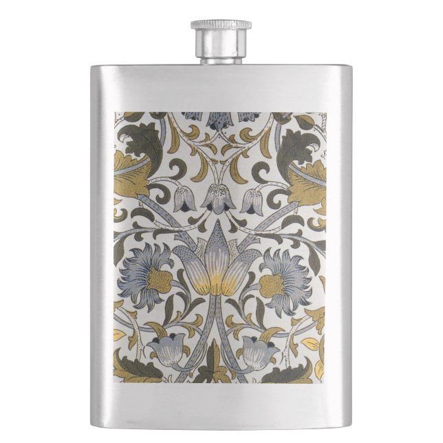 William Morris Lodden Blommönster: Blått Guld  Fickplunta (Framsidan)