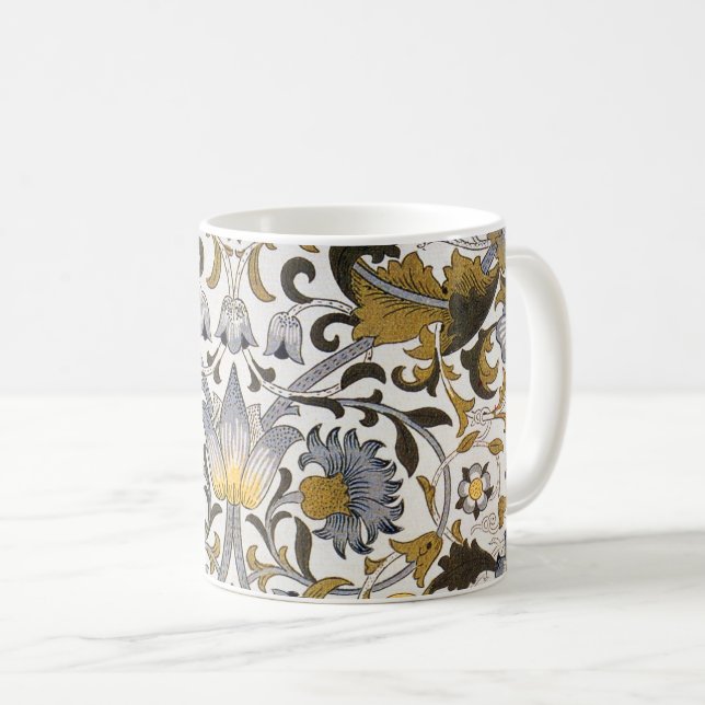 William Morris Lodden Blommönster: Blått Guld  Kaffemugg (Framsida höger)