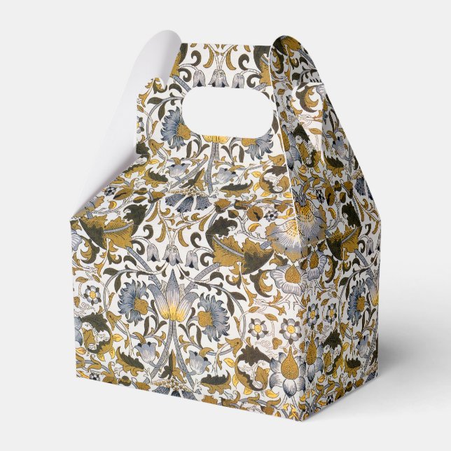William Morris Lodden Blommönster: Blått Guld  Presentaskar (Framsidan Sidan)