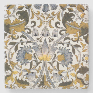 William Morris Lodden Blommönster: Blått Guld  Stenunderlägg