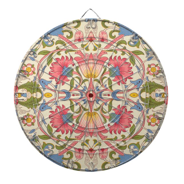 William Morris Lodden Blommönster Pastell  Darttavla (Framsidan)