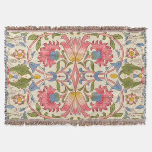 William Morris Lodden Blommönster Pastell Filt