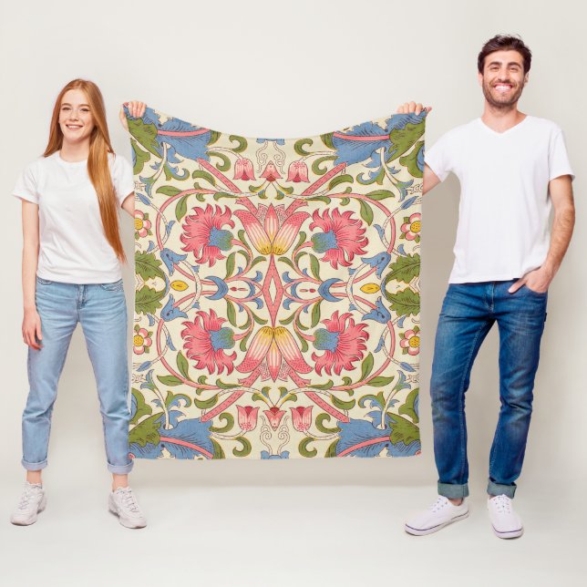 William Morris Lodden Blommönster Pastell  Fleecefilt (På plats)