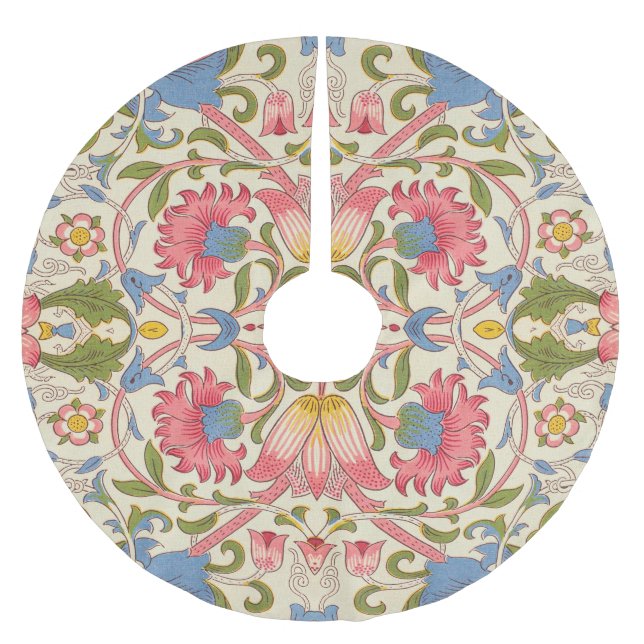 William Morris Lodden Blommönster Pastell  Julgransmatta Borstad Polyester (Framsidan)
