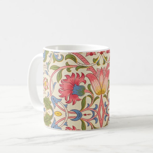William Morris Lodden Blommönster Pastell  Kaffemugg (Framsida vänster)