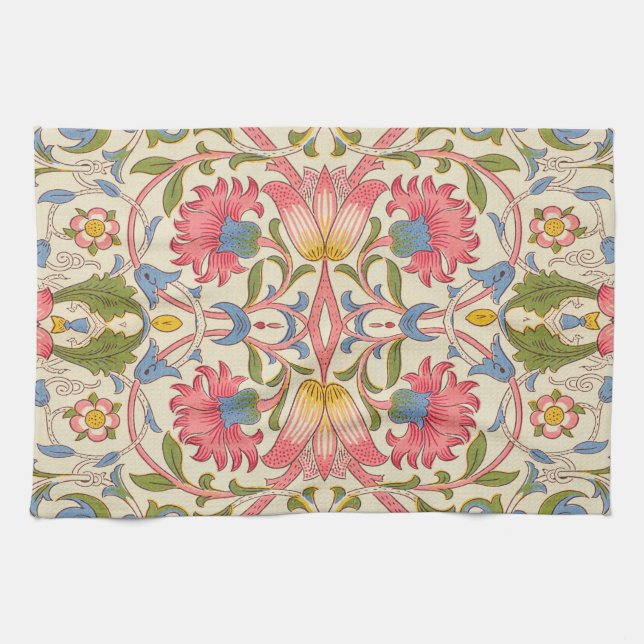 William Morris Lodden Blommönster Pastell  Kökshandduk (Horisontell)