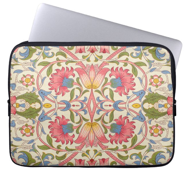 William Morris Lodden Blommönster Pastell  Laptop Fodral (Framsidan)