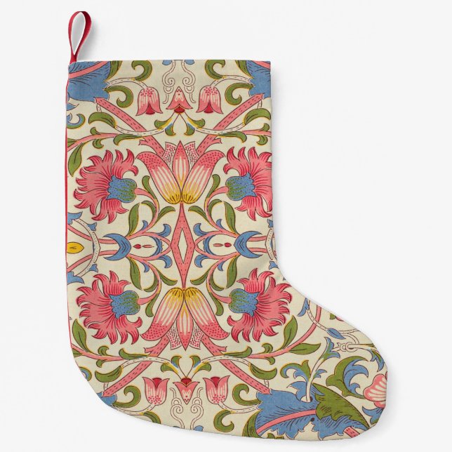 William Morris Lodden Blommönster Pastell  Liten Julstrumpa (Framsidan)