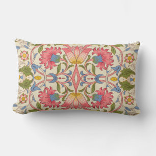 William Morris Lodden Blommönster Pastell Lumbarkudde