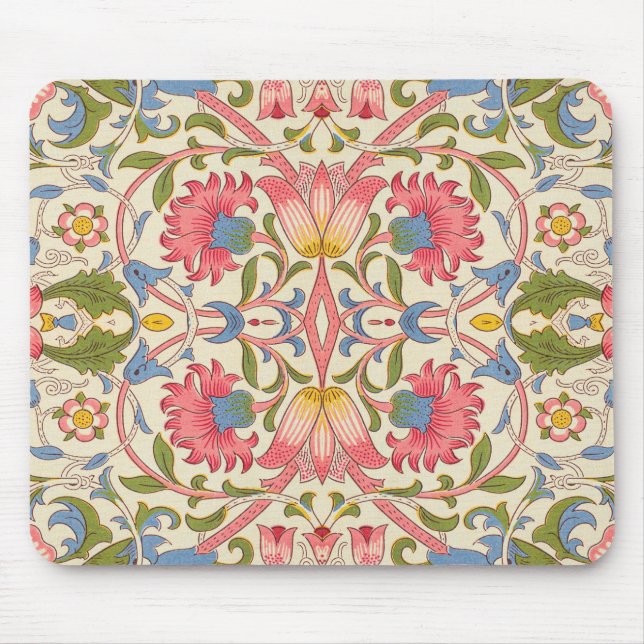 William Morris Lodden Blommönster Pastell  Musmatta (Framsidan)