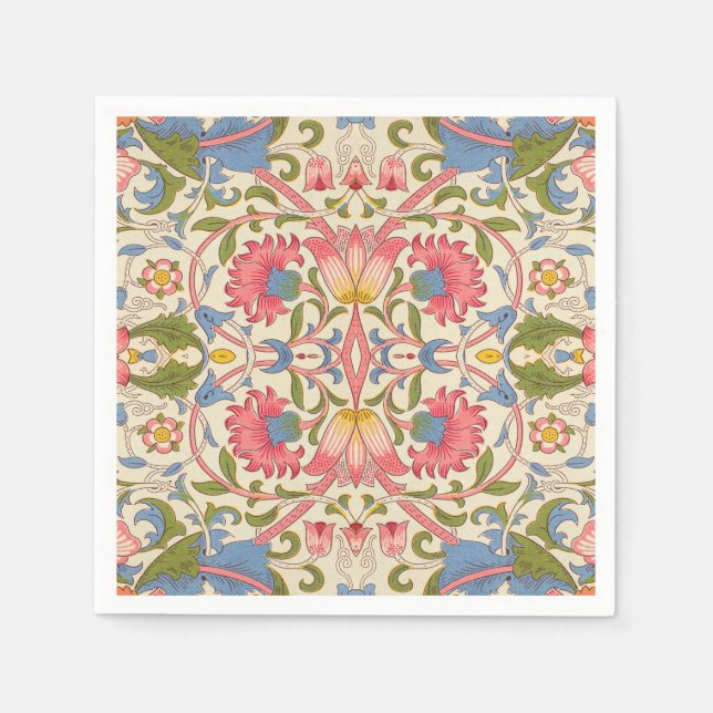 William Morris Lodden Blommönster Pastell  Pappersservett (Framsidan)