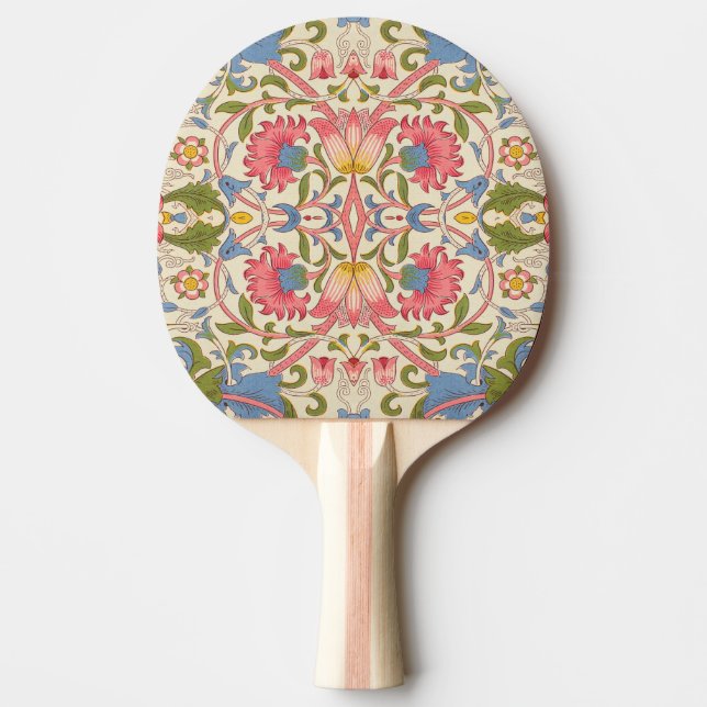 William Morris Lodden Blommönster Pastell  Pingisracket (Framsidan)