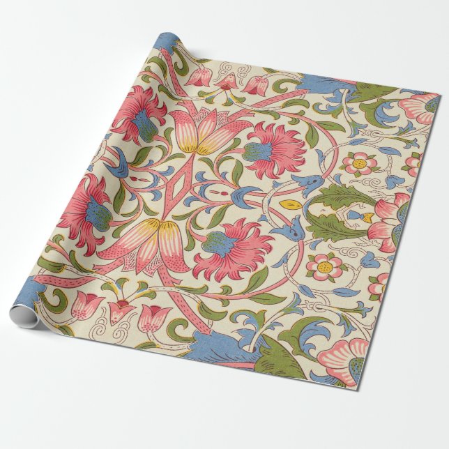William Morris Lodden Blommönster Pastell  Presentpapper (Utrullad)