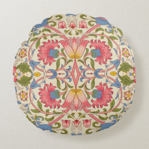 William Morris Lodden Blommönster Pastell Rund Kudde