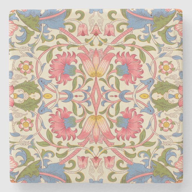 William Morris Lodden Blommönster Pastell  Stenunderlägg (Framsidan)