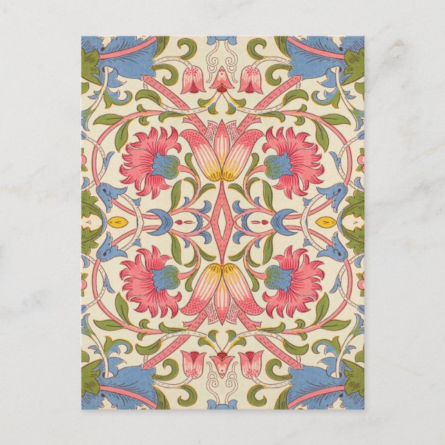 William Morris Lodden Blommönster Pastell  Vykort (Framsida)