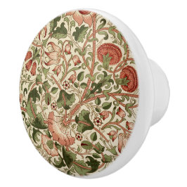 William Morris Lodden Flowers Foliage Grönt Rosa Knopp