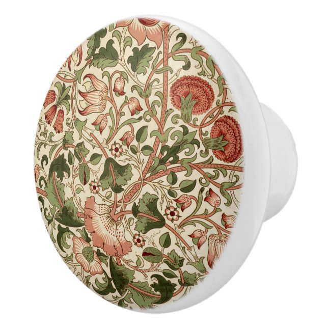 William Morris Lodden Flowers Foliage Grönt Rosa Knopp (Höger)