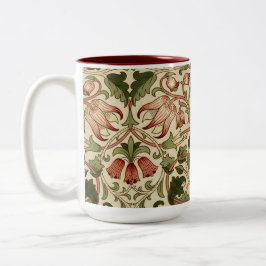 William Morris Lodden Flowers Foliage Grönt Rosa Två-Tonad Mugg