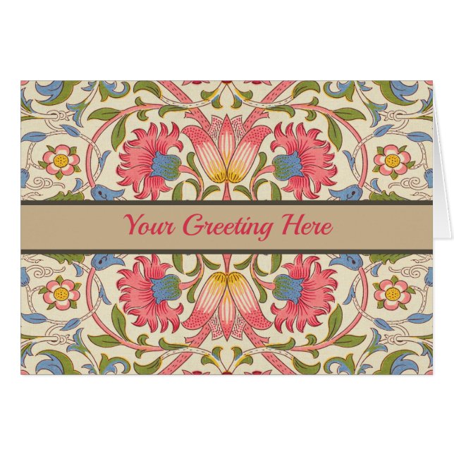 William Morris Lodden Vår Tapet Art Hälsningskort (Framsidan Horizontal)