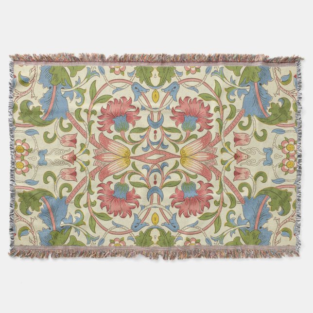 William Morris Loddon Blommar Blommönsters Filt (Framsidan)