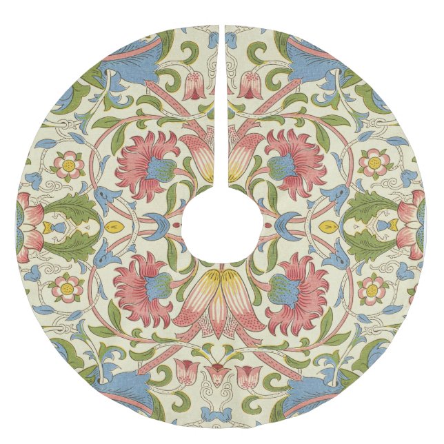 William Morris Loddon Blommar Blommönsters Julgransmatta Borstad Polyester (Framsidan)