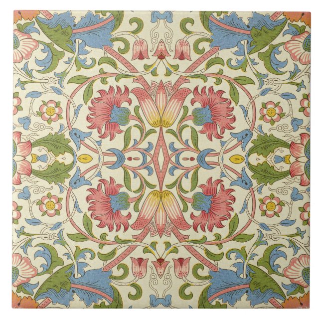 William Morris Loddon Blommönster Kakelplatta (Framsidan)