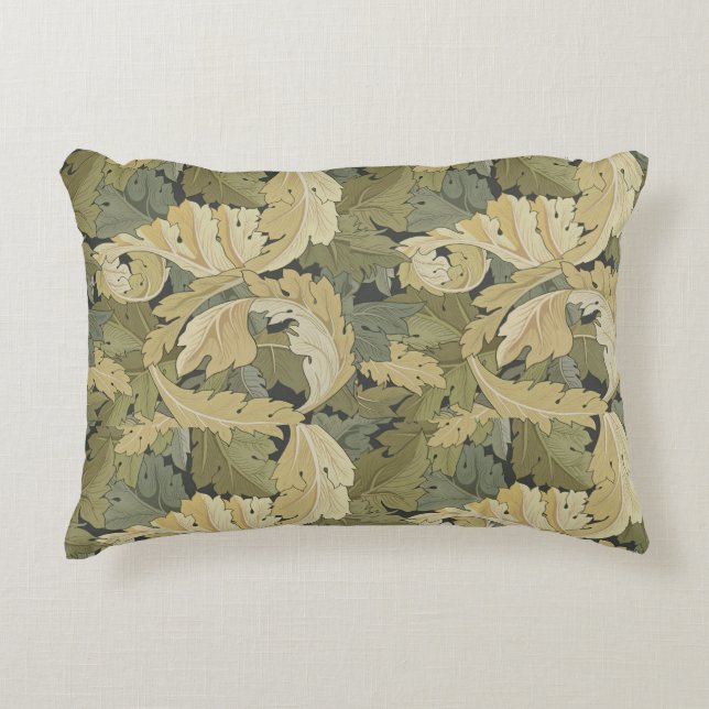 William Morris’ löv och tendrils Guld & Grönt Prydnadskudde (Framsidan)