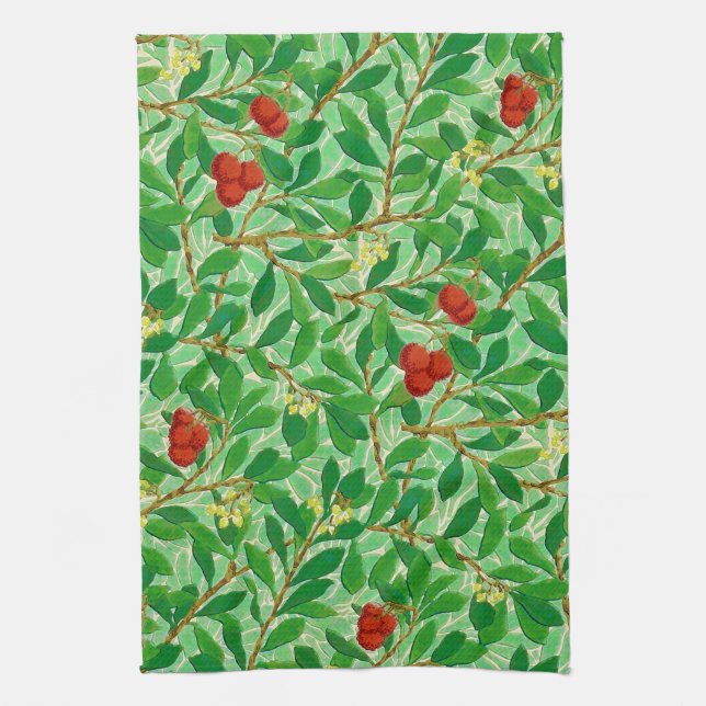 William Morris Lychee trädmönster som är ljust - Kökshandduk (Vertikal)